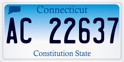 CT license plate AC22637