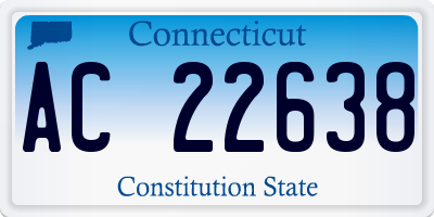 CT license plate AC22638