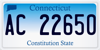 CT license plate AC22650