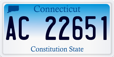 CT license plate AC22651