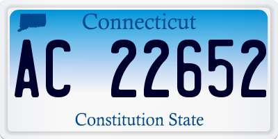 CT license plate AC22652