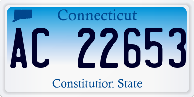 CT license plate AC22653