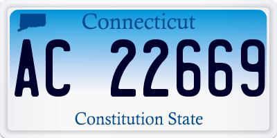 CT license plate AC22669