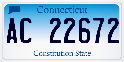 CT license plate AC22672