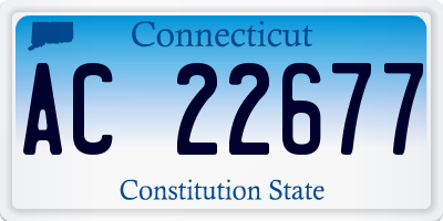 CT license plate AC22677