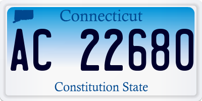 CT license plate AC22680