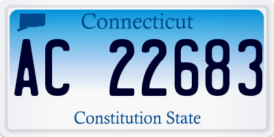 CT license plate AC22683