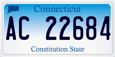 CT license plate AC22684