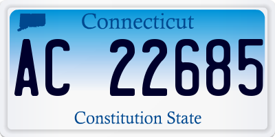 CT license plate AC22685