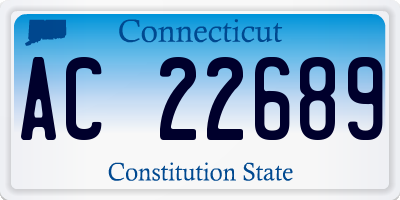 CT license plate AC22689