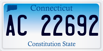CT license plate AC22692