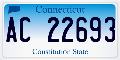 CT license plate AC22693