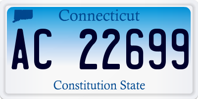 CT license plate AC22699
