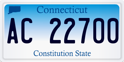 CT license plate AC22700