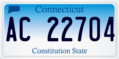 CT license plate AC22704