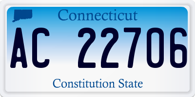 CT license plate AC22706