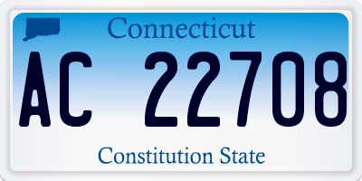 CT license plate AC22708