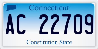 CT license plate AC22709