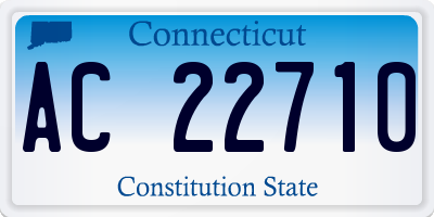 CT license plate AC22710