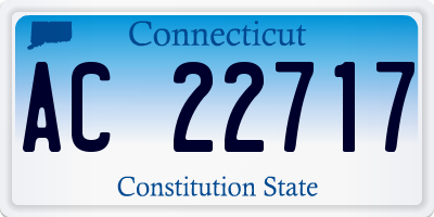 CT license plate AC22717