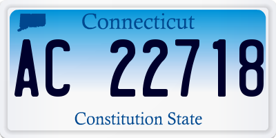 CT license plate AC22718