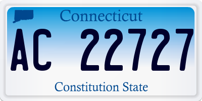 CT license plate AC22727