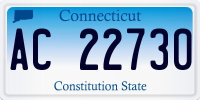 CT license plate AC22730