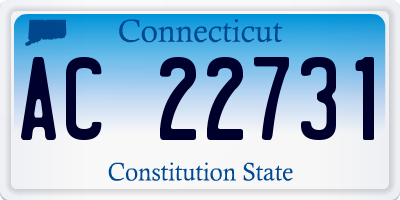 CT license plate AC22731