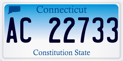 CT license plate AC22733
