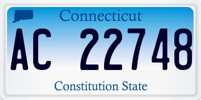 CT license plate AC22748