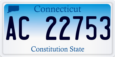 CT license plate AC22753