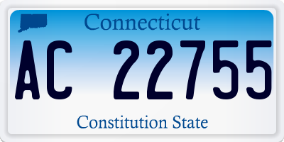 CT license plate AC22755