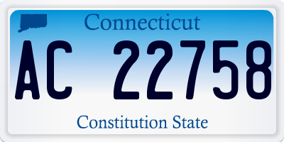 CT license plate AC22758