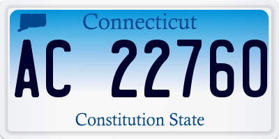 CT license plate AC22760