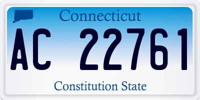 CT license plate AC22761