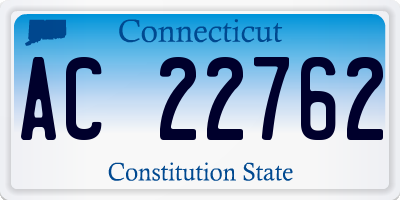 CT license plate AC22762