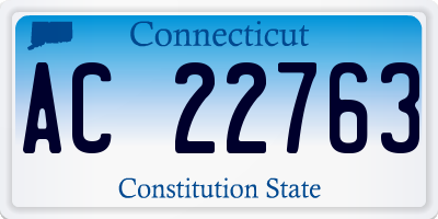 CT license plate AC22763