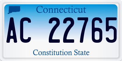 CT license plate AC22765