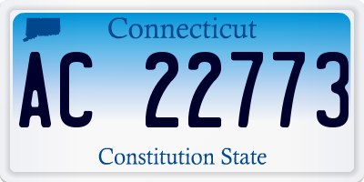 CT license plate AC22773