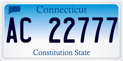 CT license plate AC22777