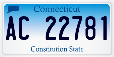 CT license plate AC22781