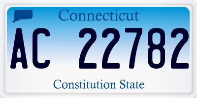 CT license plate AC22782