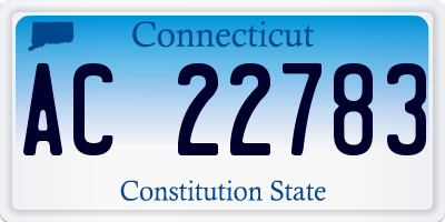 CT license plate AC22783