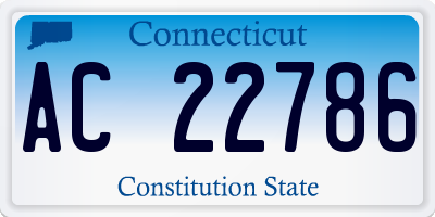 CT license plate AC22786