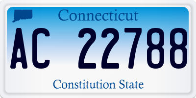 CT license plate AC22788