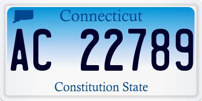 CT license plate AC22789