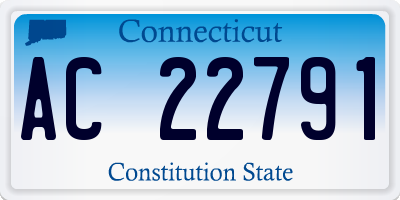 CT license plate AC22791