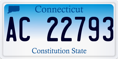 CT license plate AC22793