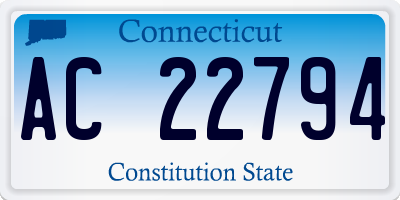 CT license plate AC22794