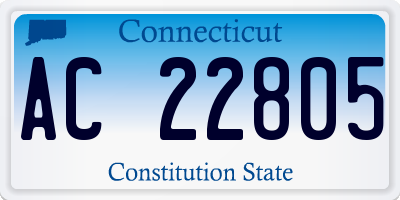 CT license plate AC22805